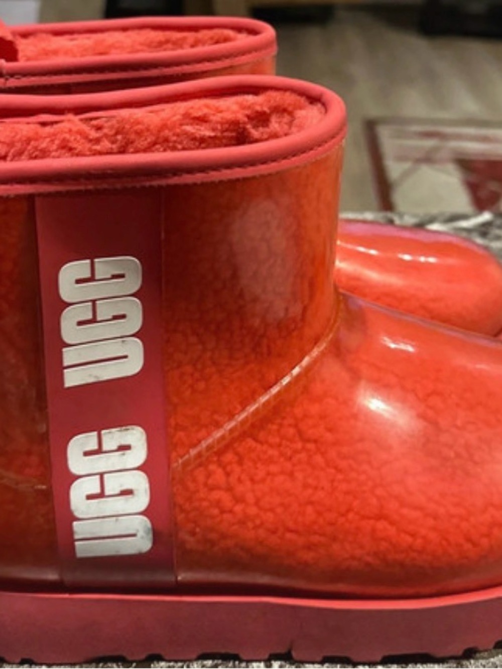 UGG Short Shearling-Lined Boot in Bright Red